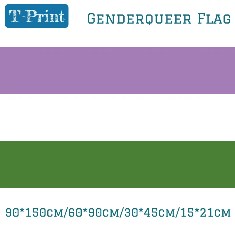 Genderqueer فخر العلم 30*45 سنتيمتر علم سيارة 3x5FT لافتات 60*90 سنتيمتر 15*21 سنتيمتر 90*150 سنتيمتر