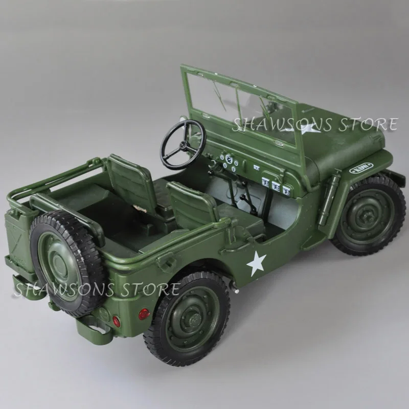 KDW 1:18 Scale Diecast Metal Model Car Toy Military Tactical Vehicle Willys Miniature Replica Collectible