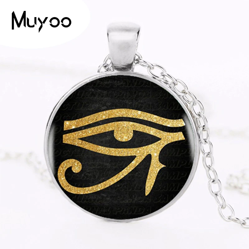 2017 Ancient Egyptian Eye of Horus Eye of Ra Symbol Pendant Glass Choker Statement Round Necklace Women Dress Accessories HZ1