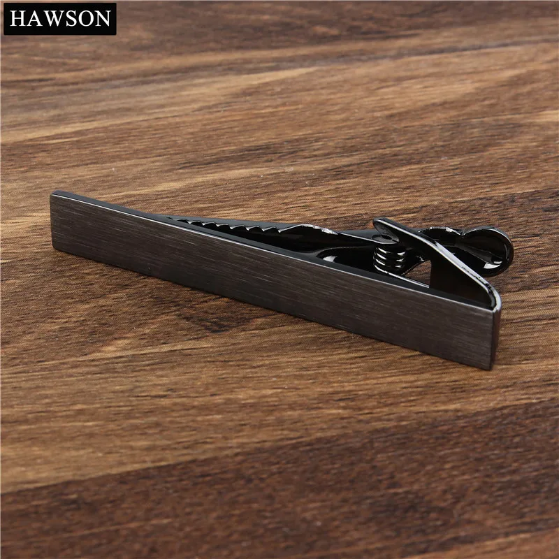 Formal Brushed Tie Bar High Quality Gun Plated Matte Tie Clips for Men with Gift Box