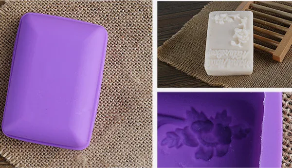 1pcs Square Flower (xj505) Silicone Handmade Soap/Cake Mold Crafts DIY Mold