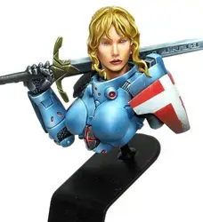 New Unassembled  1/16 The Joan of ancient soldier with sword bust    Resin Kit DIY Toys Unpainted resin model