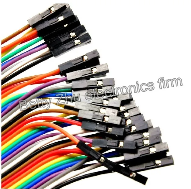 30PCS/LOT DuPont line 40P female to female-headed Double 1P plastic shell colored length of cable 21CM