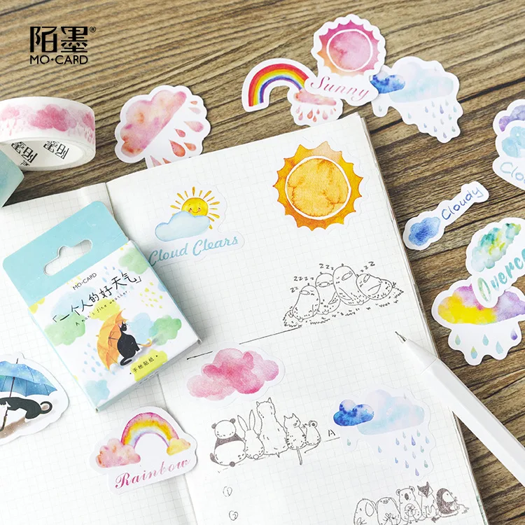 A man\'s fine weather Stickers Set Decorative Stationery Stickers Scrapbooking DIY Diary Album Stick Lable