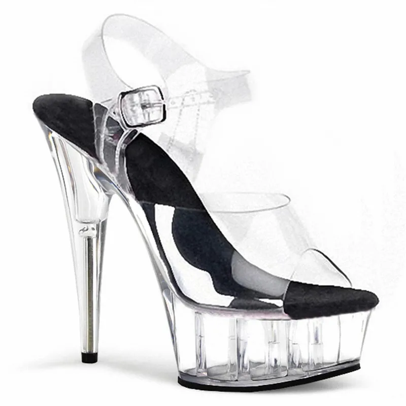 The most preferential price Sexy stage show high heels, 15cm skinny sandals, party crystal soled nightclub pole dancing shoes