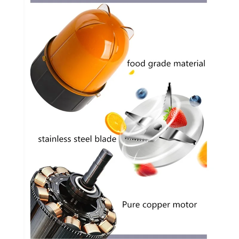 Espremedor Elétrico Multifuncional, Mini Liquidificador Automático Doméstico, Máquina Juicer, Alta Qualidade, UE, AU, REINO UNIDO, US Plug, 220V