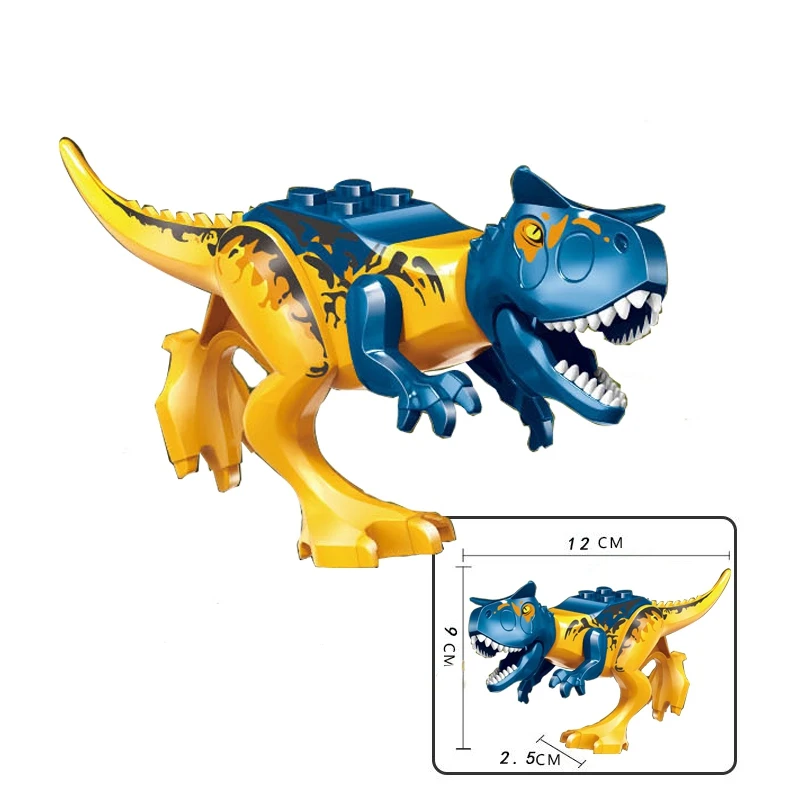 Locking Blocks Jurassic Dinosaurs Tyrannosaurus Rex Wyvern Velociraptor Stegosaurus Building Blocks Toys For Children Dinosaur