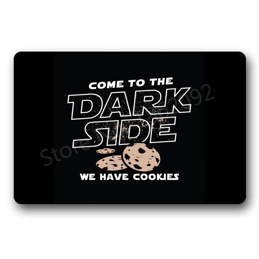 New Novelty Come the Dark Side We Have Cookies Doormat Funny Quote Welcome Front Door Inside Bedroom Mats for Boyfriend Cool Rug