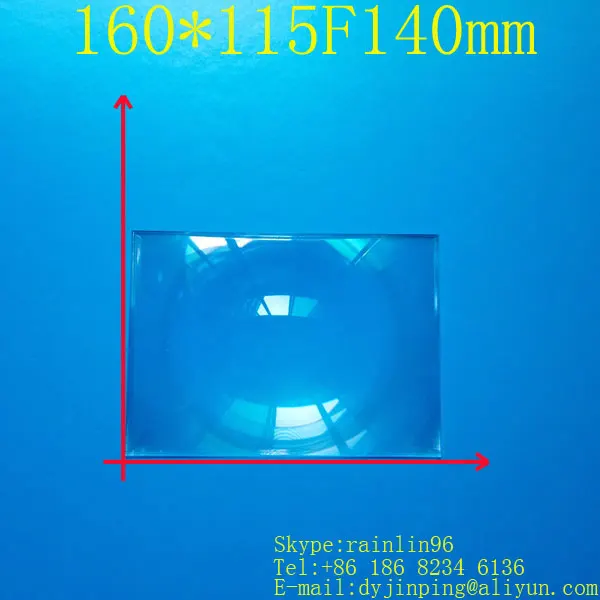 hot Rectangle Fresnel Lens 160*115 MM focal length 140mm DIY projector good choose lens support Custom made