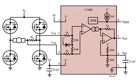 LT1999 LT1999CMS8-50F LT1999IMS8-50F LT1999HMS8-50F LTGVD - High Voltage, Bidirectional Current Sense Amplifier