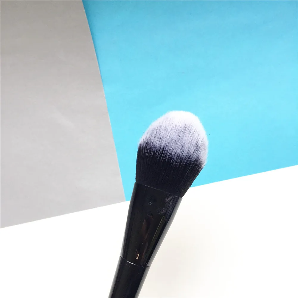 Lock-It Edge Precision Powder Brush #1 - Fluffy Tapered Powder Blush Bronzer Brushes - Beauty Makeup Blender Tool