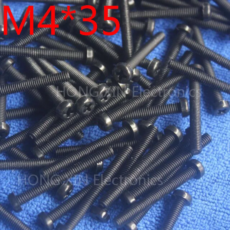 M4*35 Black 35mm 1pcs Round Head nylon Screw plastic bolts brand new RoHS compliant Fasteners Assortment PC/board DIY