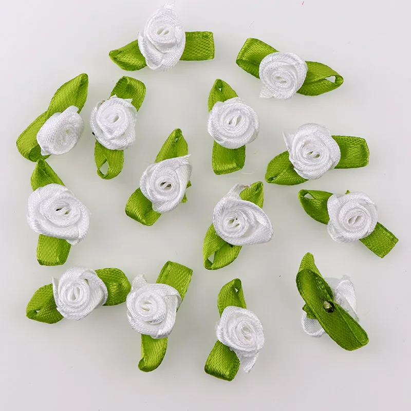 Mix Color Artificial Silk Rose Decorative Flower Handmade Adhesive Fabric Flower Wedding DIY Garland Decoration(Without Stem)