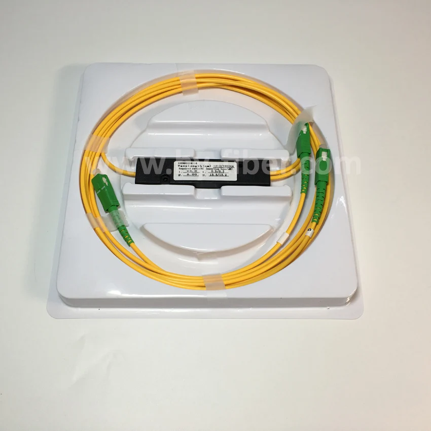 مقسم ألياف ضوئية، 1x2، نافذة مزدوجة، موصل SM SC/APC، كابل g652.d، بطول 3.0 مم، بطول 1 متر #6