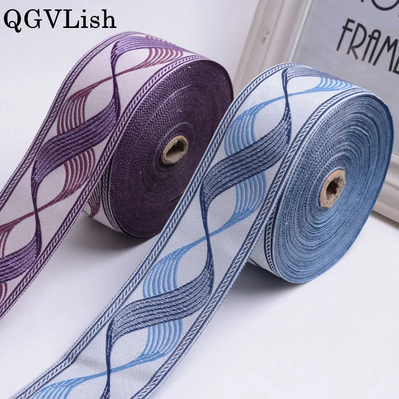 

QGVLish 25M/lot 6cm Wide Jacquard Curtain Lace Trim Ribbon Belt DIY Valance Stage Sofa Clothing Living Room Decor Curtain Trims