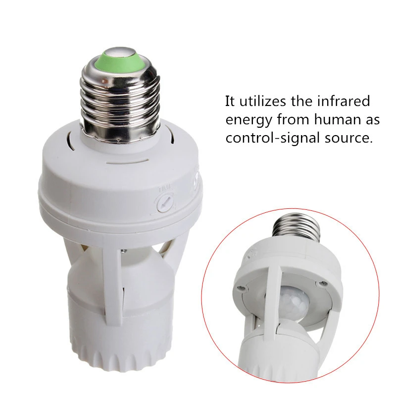 E27 E14 PIR Induction Infrared Body Motion Sensor Smart Bulbs Base LED lamp Holder With light Control Switch Bulb Socket Adapter