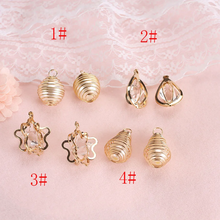 

20pcs/lot Metal Small Filigree Pendants Hollowed Water Drop Star Charms Golden For Jewelry Making Crafts Needlework Accessories