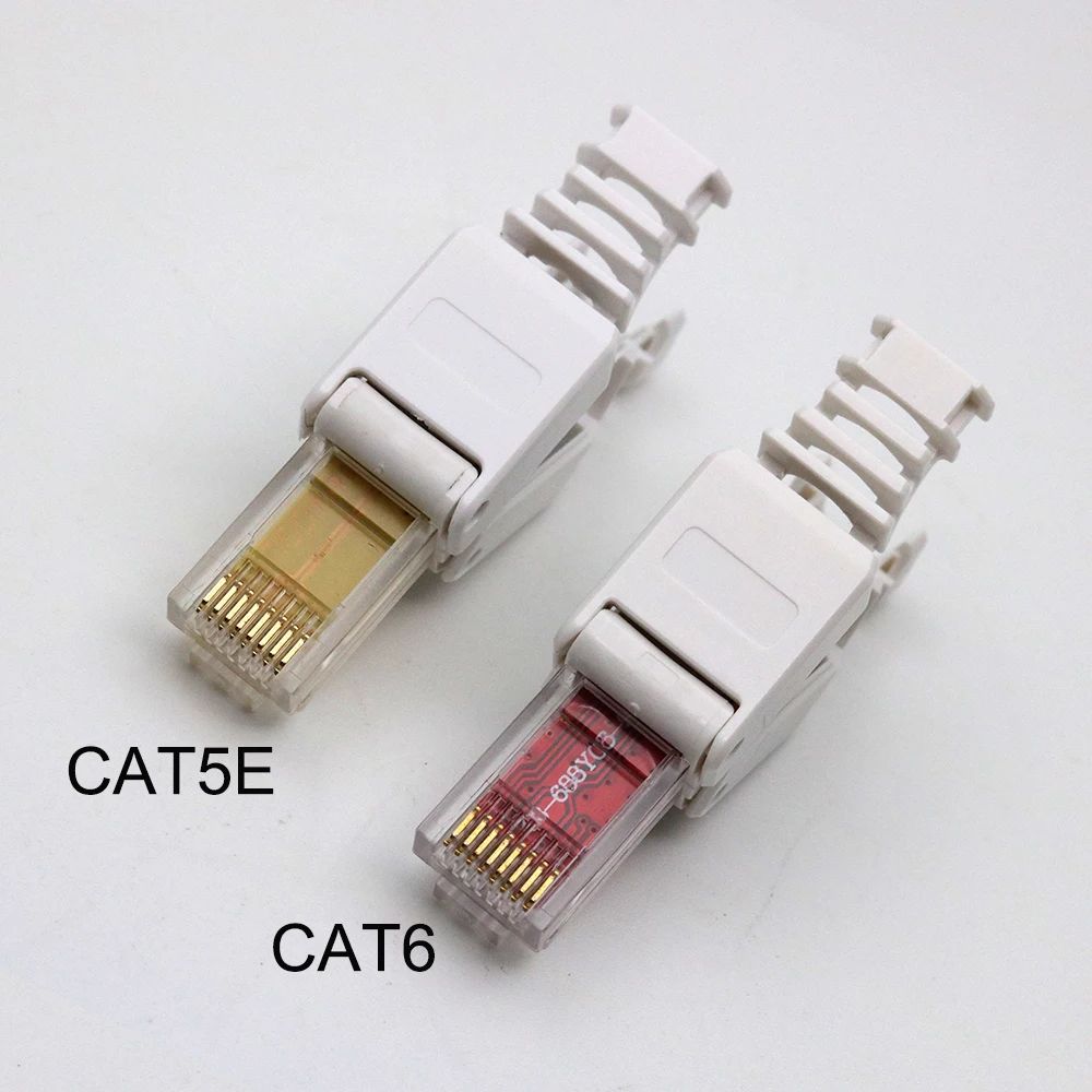 xintylink rj45 Toolless connector ethernet cable plug cat5 cat5e cat6 network 8P8C utp unshielded modular terminals reused