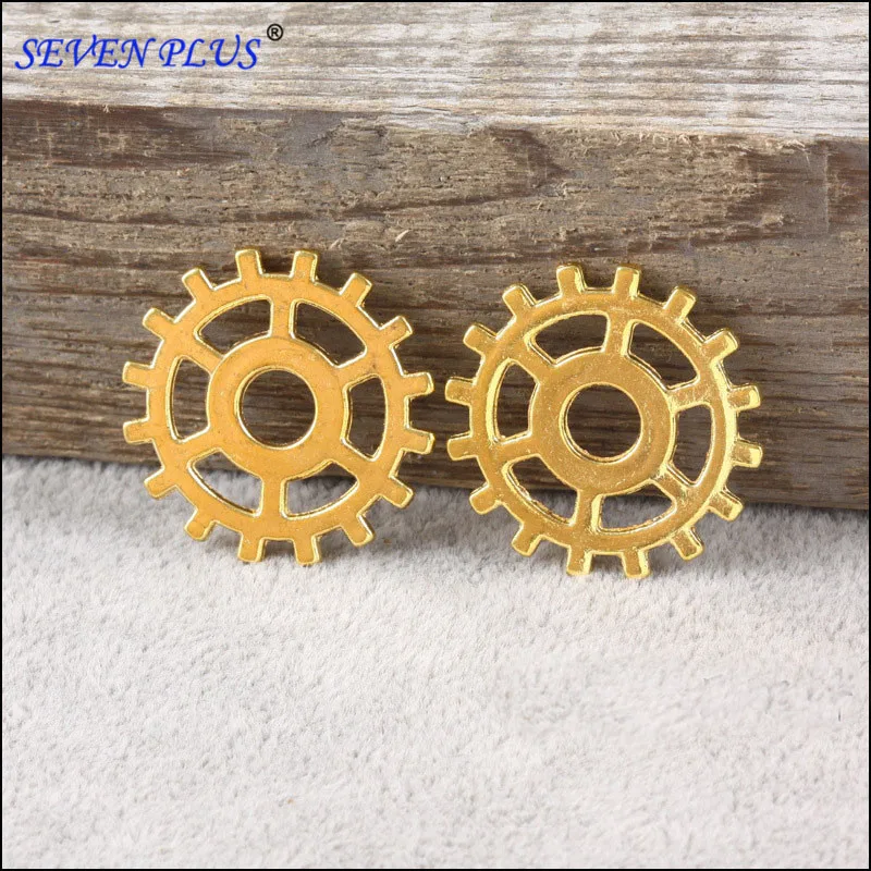 10 Pieces/Lot Diameter 25MM Gold Color Gear Wheel Pendants Cog Wheel Charm Wholesale Charm Findings