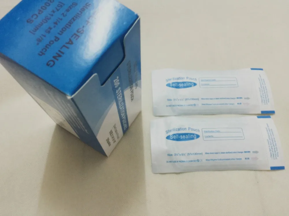 200Pcs Self-Sealing Sterilisation Beutel 57*130mm