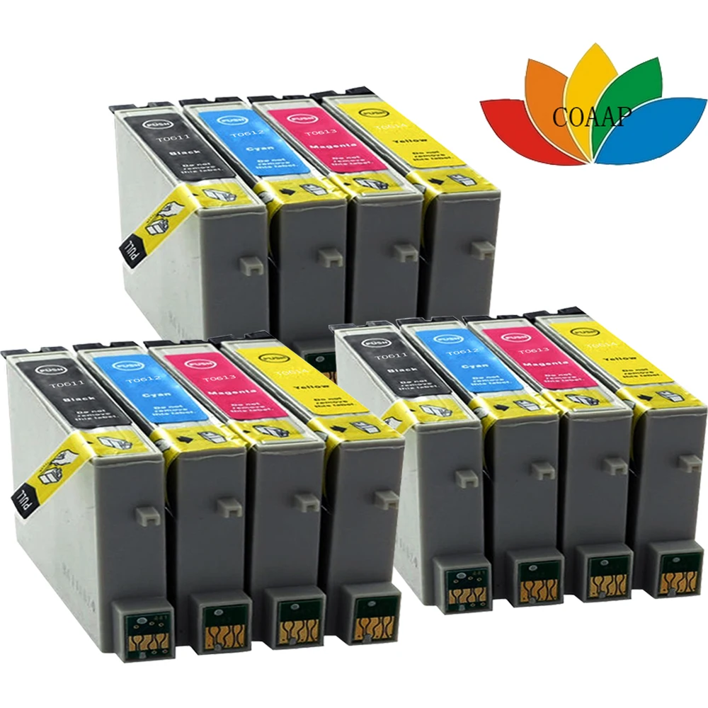 12x T0611 T0612 T0613 T0614 Ink Cartridge For Stylus D68 D68PE D88 D88Plus DX3800 DX4200 DX4800 DX3850 DX4250 DX4850 printer