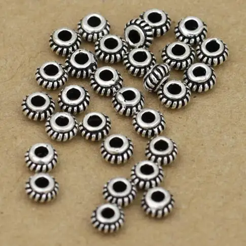 

Проставки для ювелирных изделий из серебра 925, настоящие ювелирные бусины из стерлингового серебра, ювелирные изделия из чистого серебра, маленькие бусины