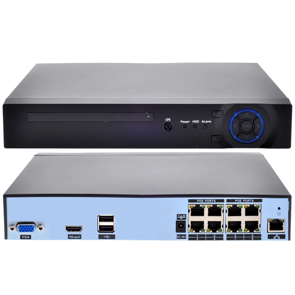 

H.265 8MP 4ch/8ch PoE Network Video Recorder Surveillance PoE NVR 4/8Channel For HD 8MP 5MP IP Camera