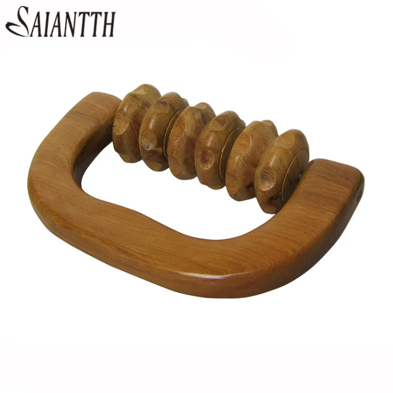 SAIANTTH Vietnam fragrant wood 6 rounds hand Holding wheel massager factory sell wholesale Roll back / leg Promote blood cycle