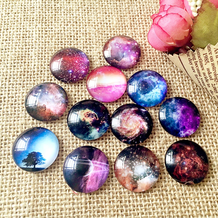 Free Shipping 14Pcs Mix natural scenery Image Round Cabochon 20mm or 25mm Vintage Glass Cabochon Findings