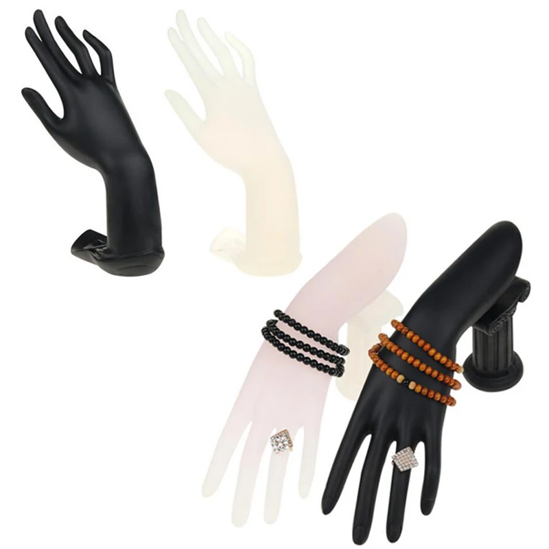 New Black and Frosted White Women Mannequins Hand Jewelry Display Dummy Realistic Female Mannequin Hand For Ring Bracelet Key