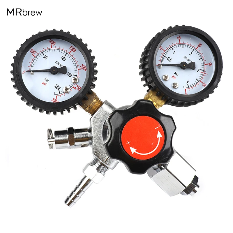 

Hot Sell! CO2 Dual Gauge Regulator , Homebrew CO2 Regulator, 0~3000psi, 0~60psi,W21.8