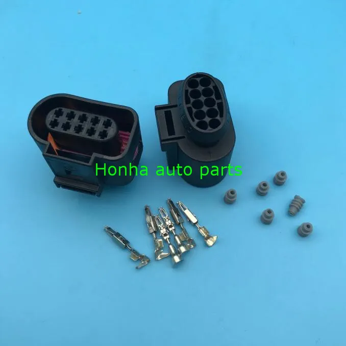 

5 pcs/lots 10 Pin 1.5mm car waterproof connector auto electrical plug socket 1J0973715 1J0 973 715 with wire or without wire