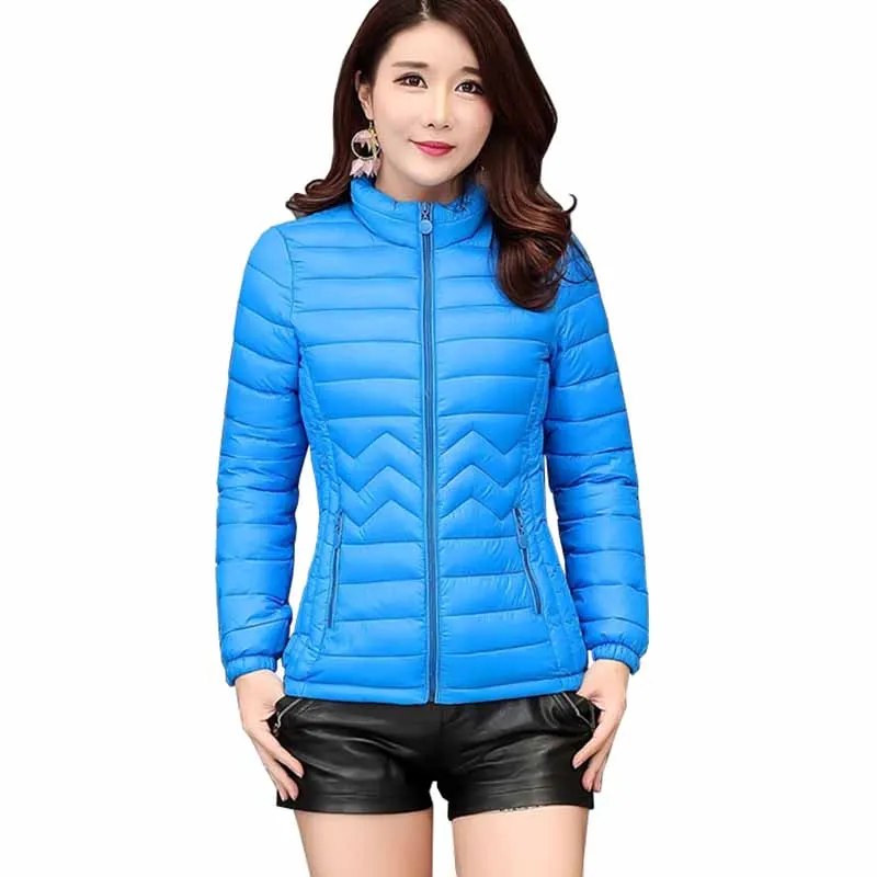 Winter Jackets New Women's Parkas Short Lightweight Outerwear Stand Collar Coats Female Slim Down Cotton Padded Coats G429