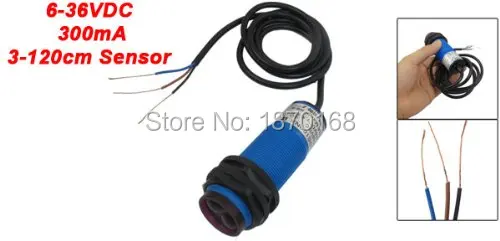 E30-DS100NA DC 6-36V 300MA 3-120cm sensor NPN There are 3 wires photoelectric switch