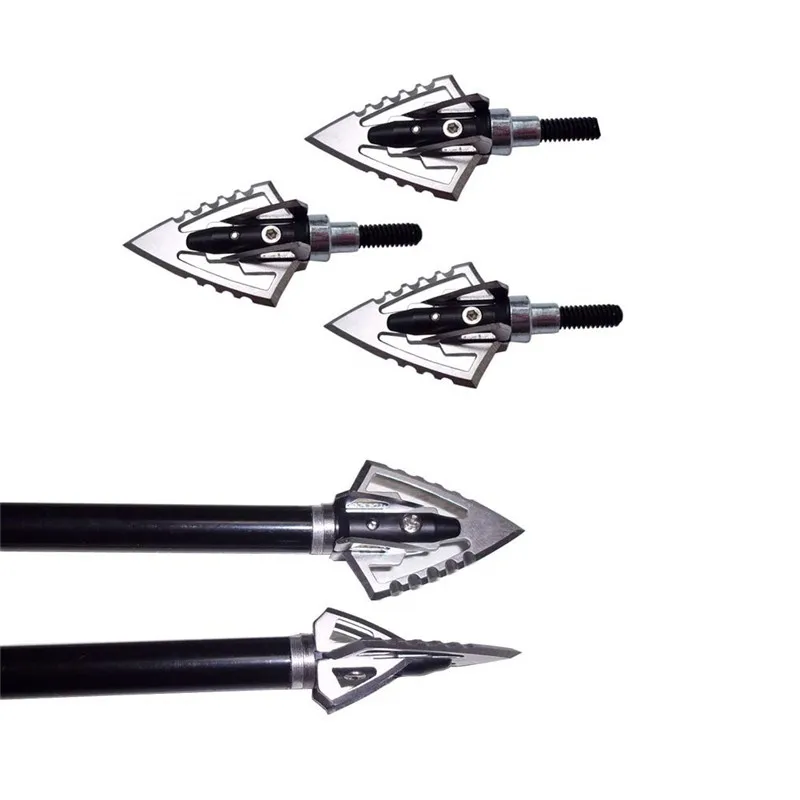 6/12 100 Grain Archery Fixed Blades Broadheads Sharp Arrowheads Arrow Points For Arrow Outdoor Shooting Sports Accessories