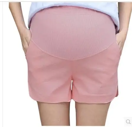 

New Summer Elastic Waist Care Belly Maternity Shorts Cotton Linen Candy Color Pants For Pregnant Women Plus Size Shorts M-2XL