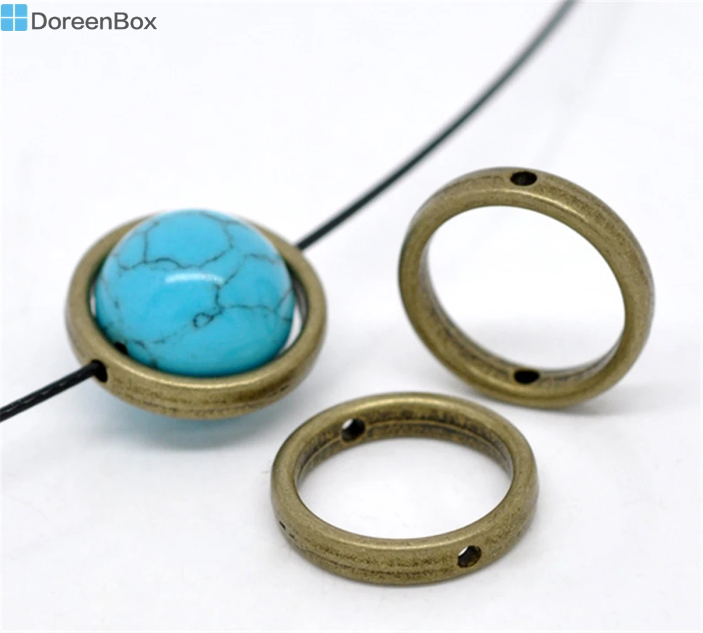 Doreen Box piękny 30 odcień brązu koło koralik ramki 18mm (B13743)