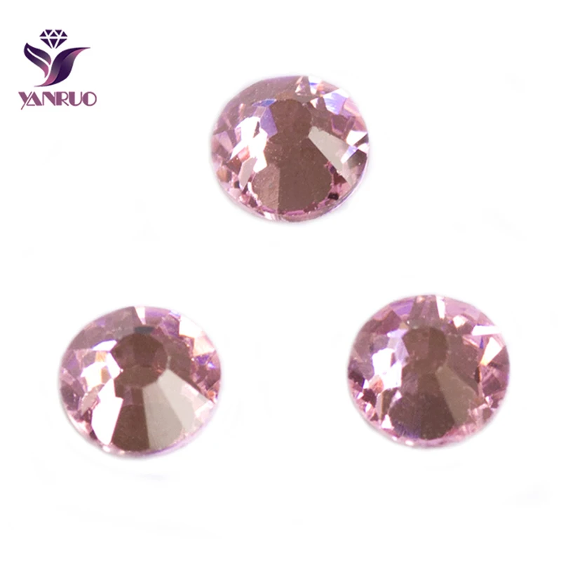 YANRUO 2025NoHF Light Rose Rhinestones Strass Flatback Crystal Pedicure Pink Rhinestone Crystal Craft DIY Nail Art Phone Case