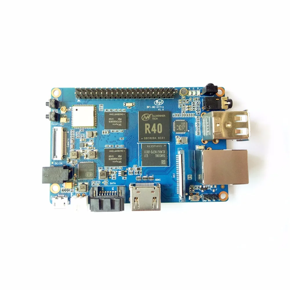 

BPI M2 Ultra R40 Single Board Computer Quad-Core 2G DDR3 RAM Motherboard with SATA WiFi Bluetooth-compatible 8GB eMMC demo board