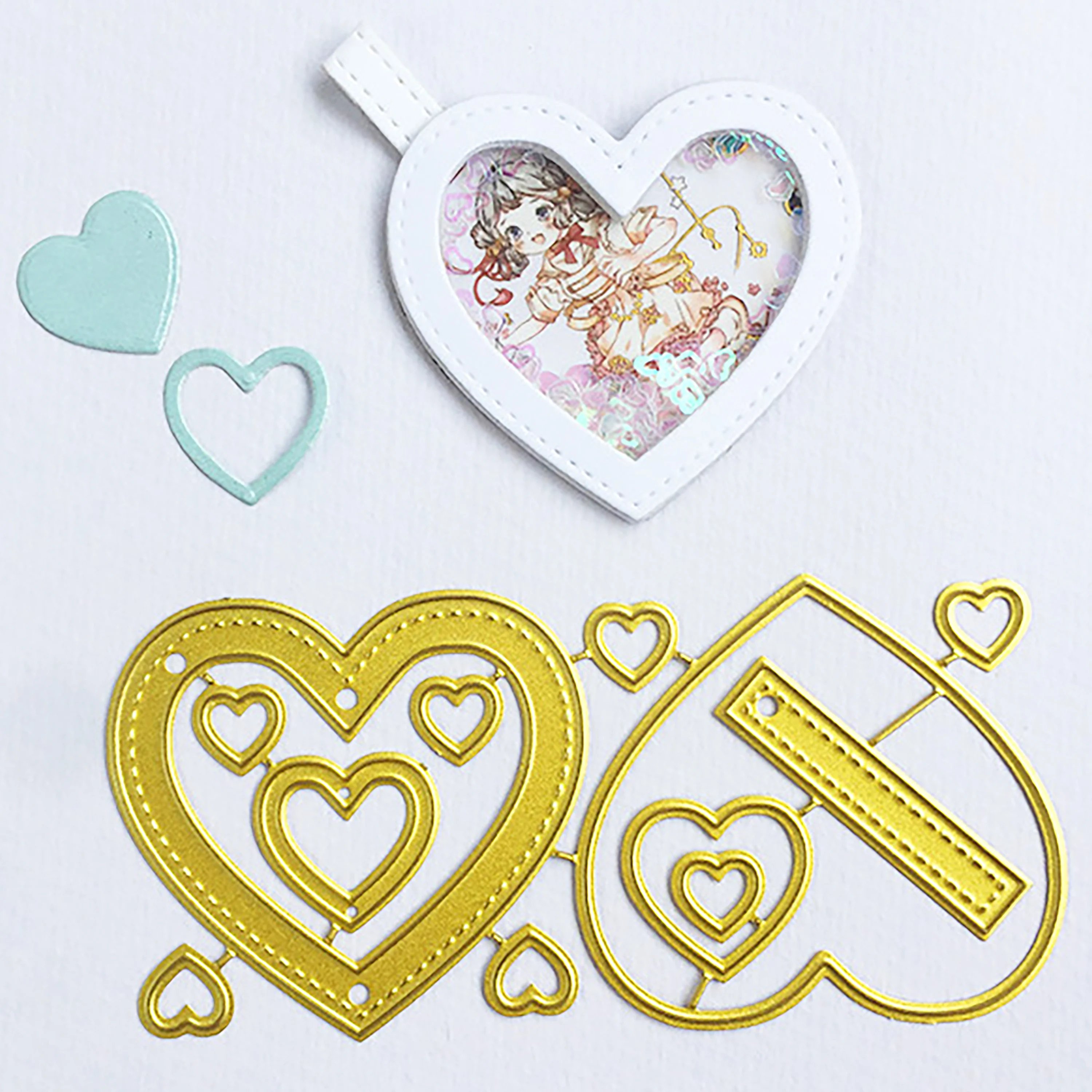 Heart Metal Embossing Cutting Dies New Love Shaker For DIY Scrapbooking Album Paper Cards Craft Decorative