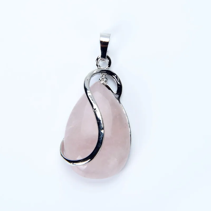 20x30MM Natural Amethysts Aventurine Rose Pink Quartz Tiger Eye Opal Carnelian Stone Water Drop Beads Pendant for Necklace