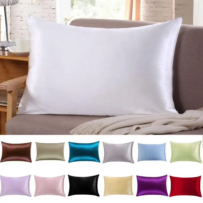 100% Mulberry Silk Pillowcase Top Quality Pillow Case 1 Pc Pillow Cover Silk Pillow Case 51cm x 66cm 13 Colors to Choose