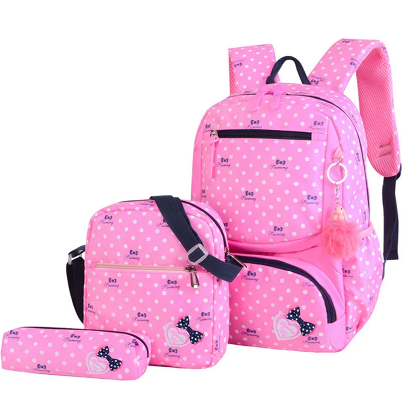 2018 School Bags For Girls Kids School Backpack 3pcs/set Printing Schoolbags Backpacks Mochila Infantil Orthopedic Schoolbag