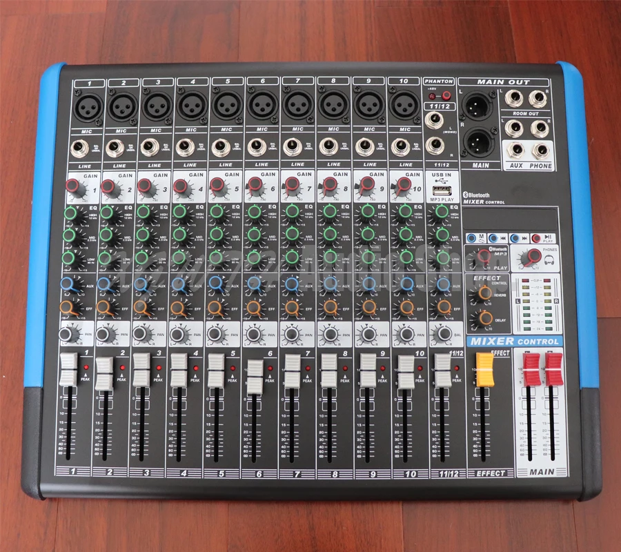 

Xgwth Sound Mixing Console with USB Bluetooth Record +48V Phantom Power Monitor Paths Digital Effect 12 Channel Audio Mixer