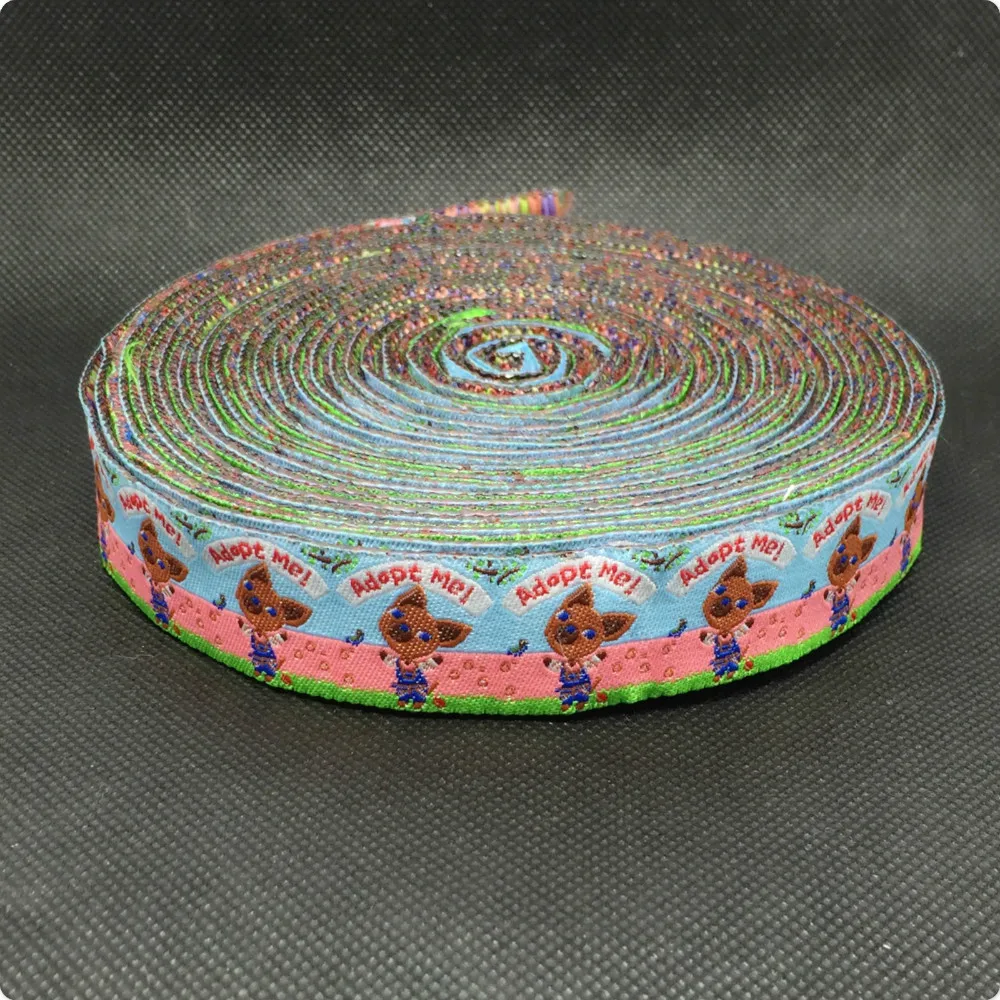 2014 NEW wholesale 7/8'(22 mmx10yards) 100% Polyester Woven Jacquard Ribbon cartoon ribbon 