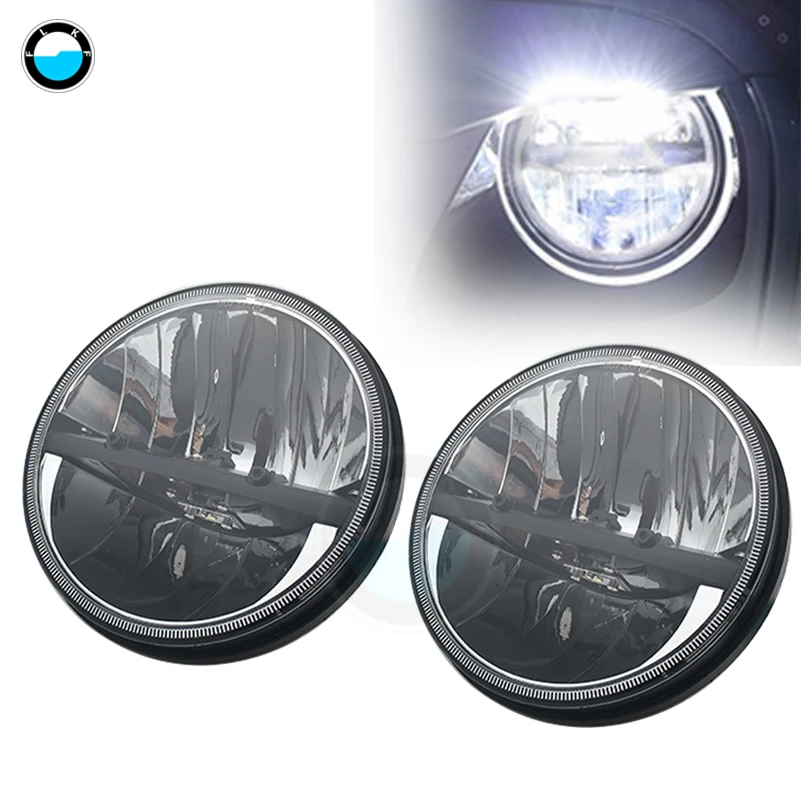 

7inch 36W headlights LED H4 high&low beam headlamps with H4 to H13 adapter projector lamps for Land Rover Defender.