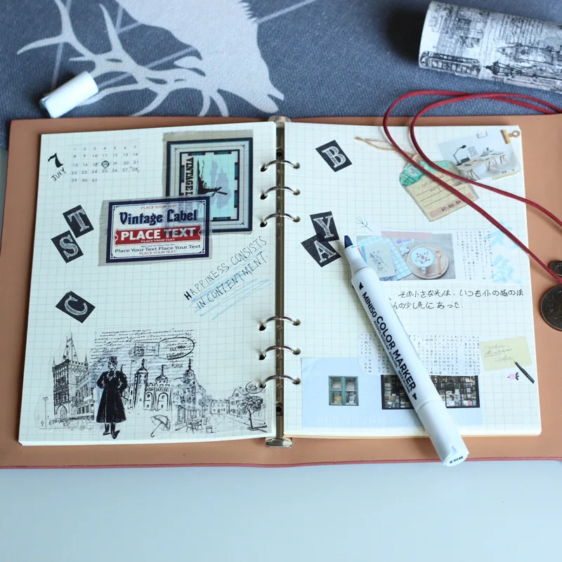 Baumwolle Leinen PU Traveler Notebook Planer Kreative DIY Reise Journal Notizblöcke TN Sprial Aufnahme Täglich Memos Notebooks Geschenke