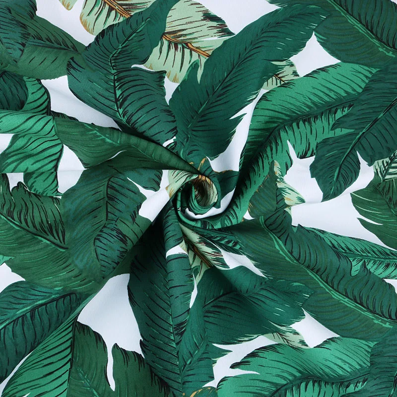 Nanchuang Upholstery Canvas Fabric Green Banana Leaf Cotton Cloth For Pillow Bag Shoes Doll Tablecloth Home Decoration Material