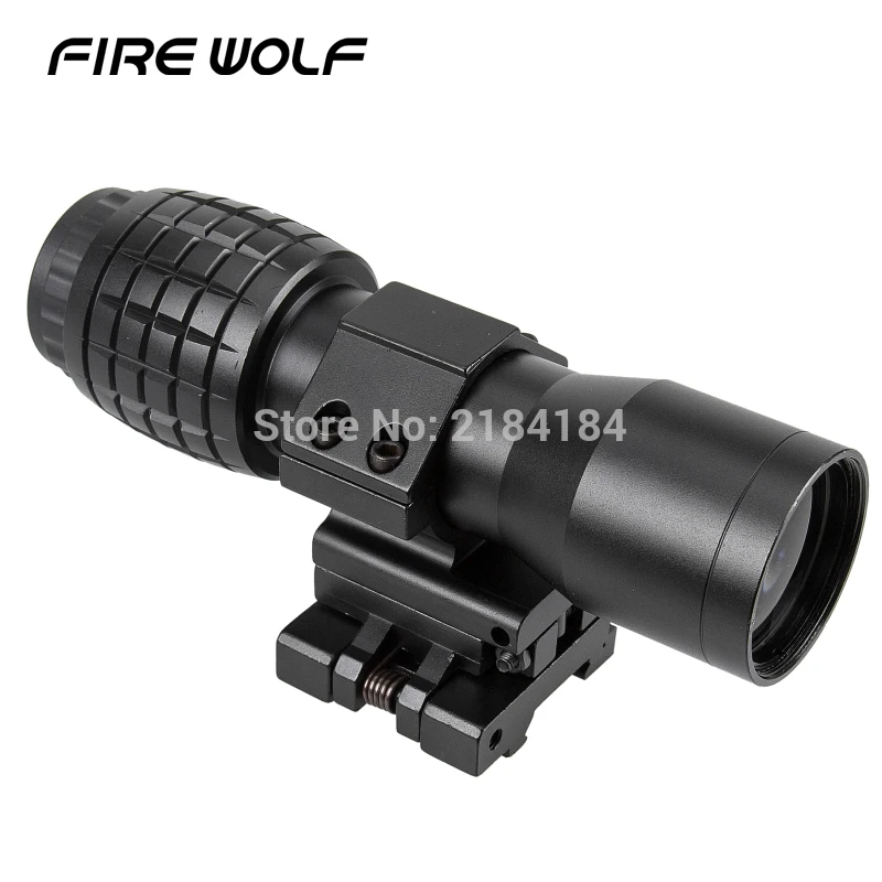 

FIRE WOLF Red Dot Sight Scope 5x Magnifier Quick Flip Scope Flip To Side Mount Fit For 20mm Weaver Mount Red Dot