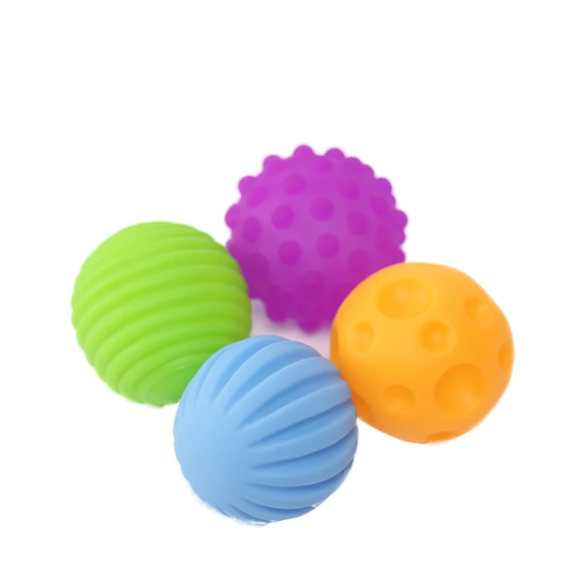 

4pcs Textured Multi Ball develop baby tactile senses toy soft ball Improve children practical ability parent child interaction